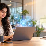 AI Workspace with Holographic Insights